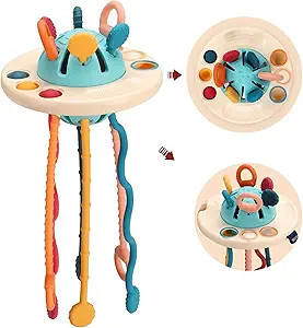 18+ Months Montessori Baby Toys, Unique Ufo Design, Soft Silicone Pull String, Helps Teething Tod... | Amazon (US)