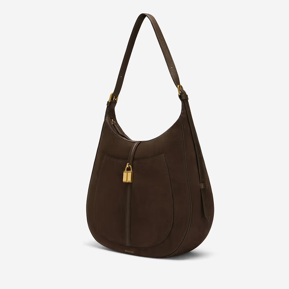 The Siena Hobo | Mocha Suede & Mocha Small Grain | DeMellier | DeMellier