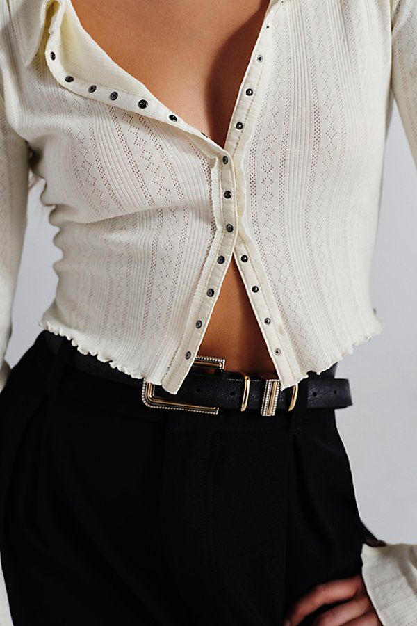 Layered Up Leather Belt by FP Collection at Free People, Black, M/L | Free People (Global - UK&FR Excluded)