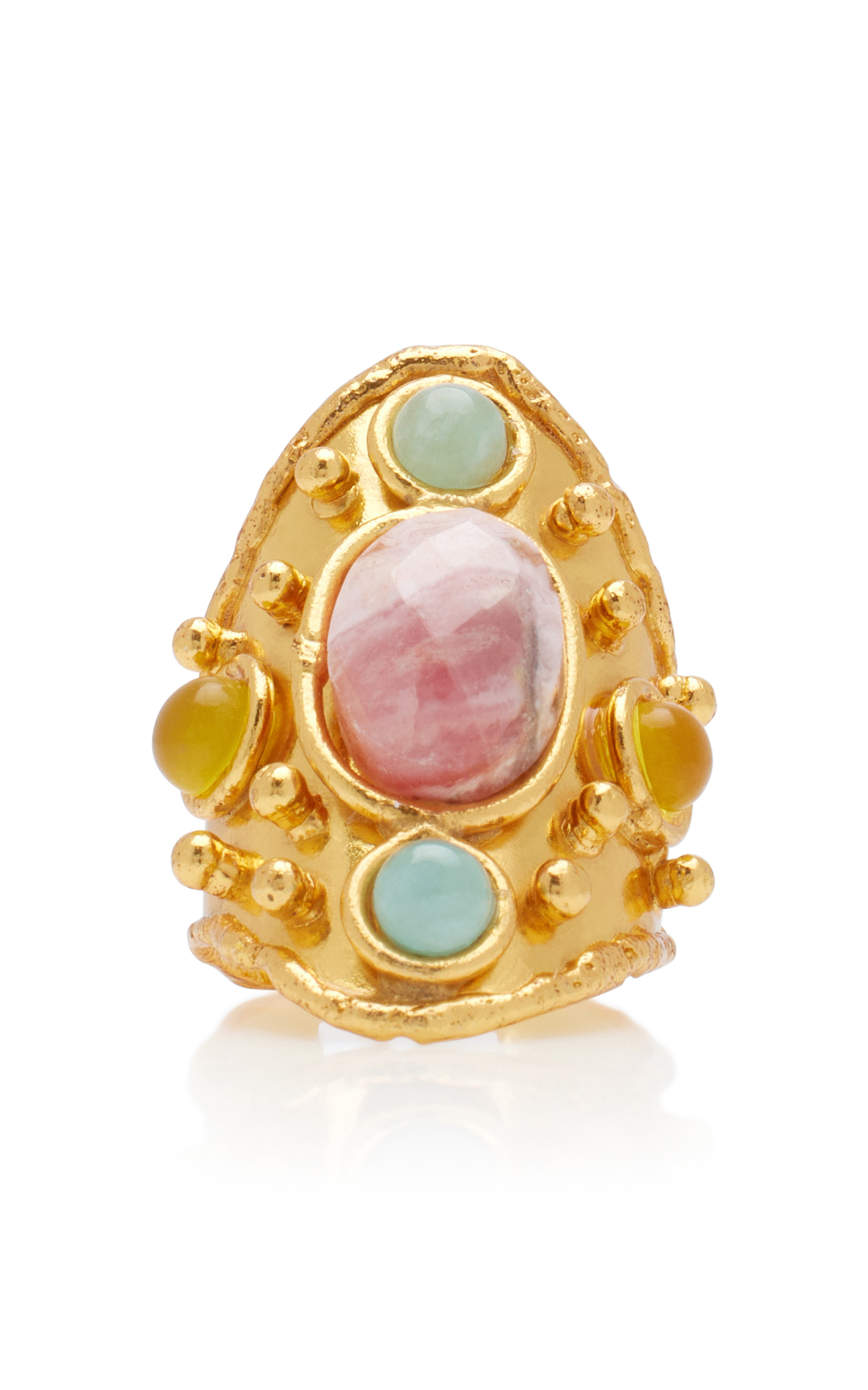 Little Byzance 22K Gold-Plated Amazonite, Onyx Ring | Moda Operandi (Global)