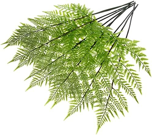 Tinsow 10 Pcs Artificial Boston Fern, Faux Fern Leaves Fake Plants Persian Rattan Greenery for Home  | Amazon (US)