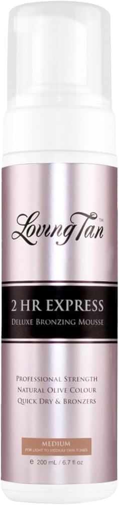 Loving Tan 2 HR Express Self Tanning Mousse, Medium - Streak Free, Natural, Professional Quality ... | Amazon (US)
