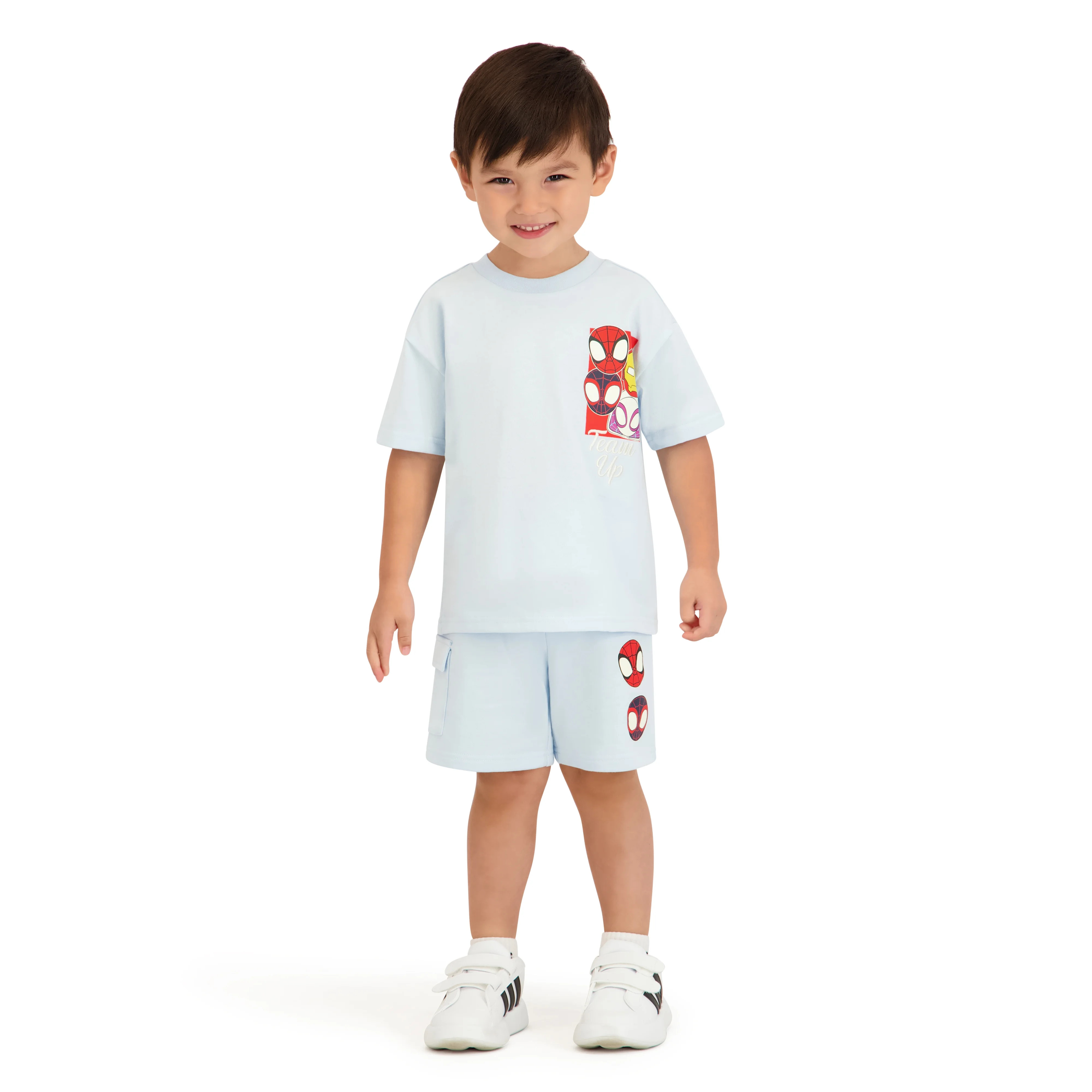Spidey & Friends Toddler Boy French Terry Short Set, Sizes 12 Months-5T | Walmart (US)