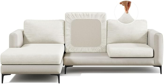 Nolan Interior Miracle Sofa Cover - Large, Vanilla - Plush Back Cushion Cover with Ultra-Soft, St... | Amazon (US)