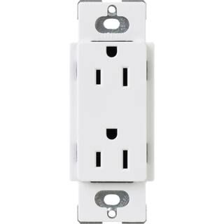 Lutron Claro 15 Amp Duplex Outlet, White CAR-15-WH - The Home Depot | The Home Depot