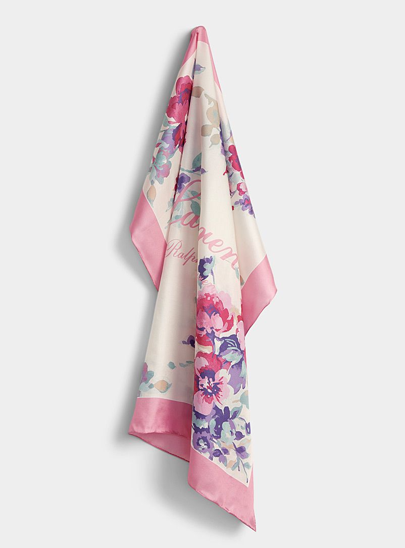 Diffused flower silk scarf | Simons