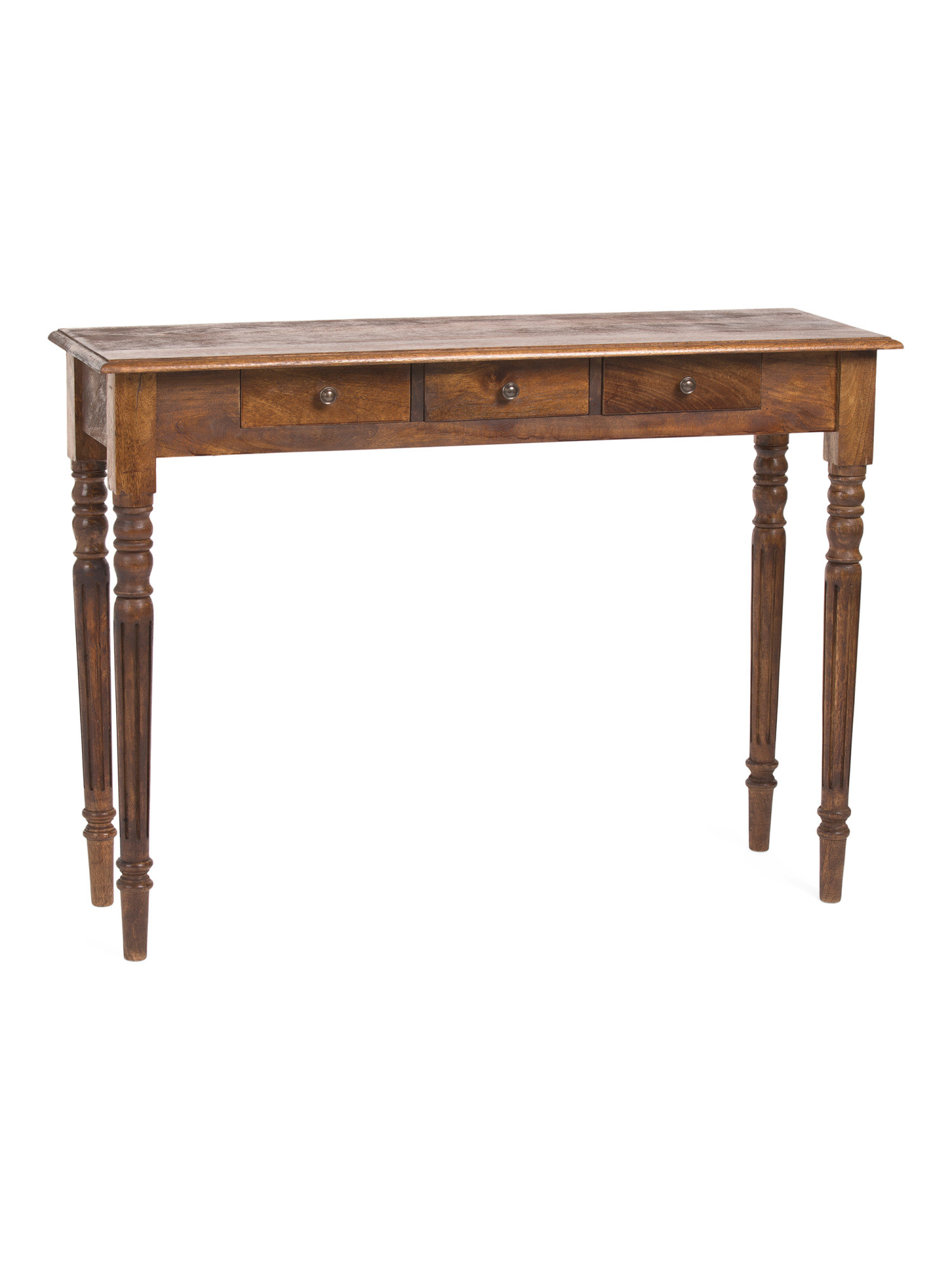 43x14x31.5 Solid Wood Turned Legs 3 Drawer Console Table | TJ Maxx