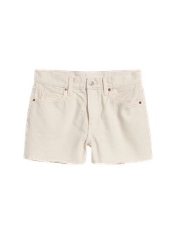 High-Waisted Button-Fly Slouchy Straight Off-White Cut-Off Jean Shorts -- 3-inch inseam | Old Navy (US)
