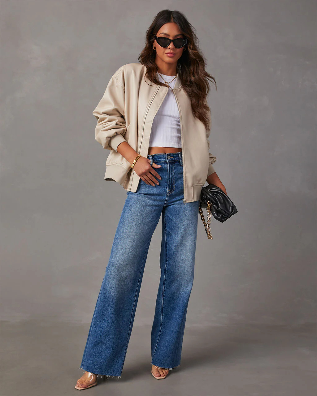 Domingo Faux Leather Zip Bomber Jacket | VICI