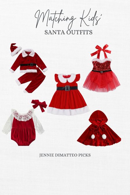 Matching kids’ Santa outfits, Amazon, red velvet, tutu, dress, cape, bubble, Christmas, holiday

#LTKSeasonal #LTKfindsunder100 #LTKHoliday