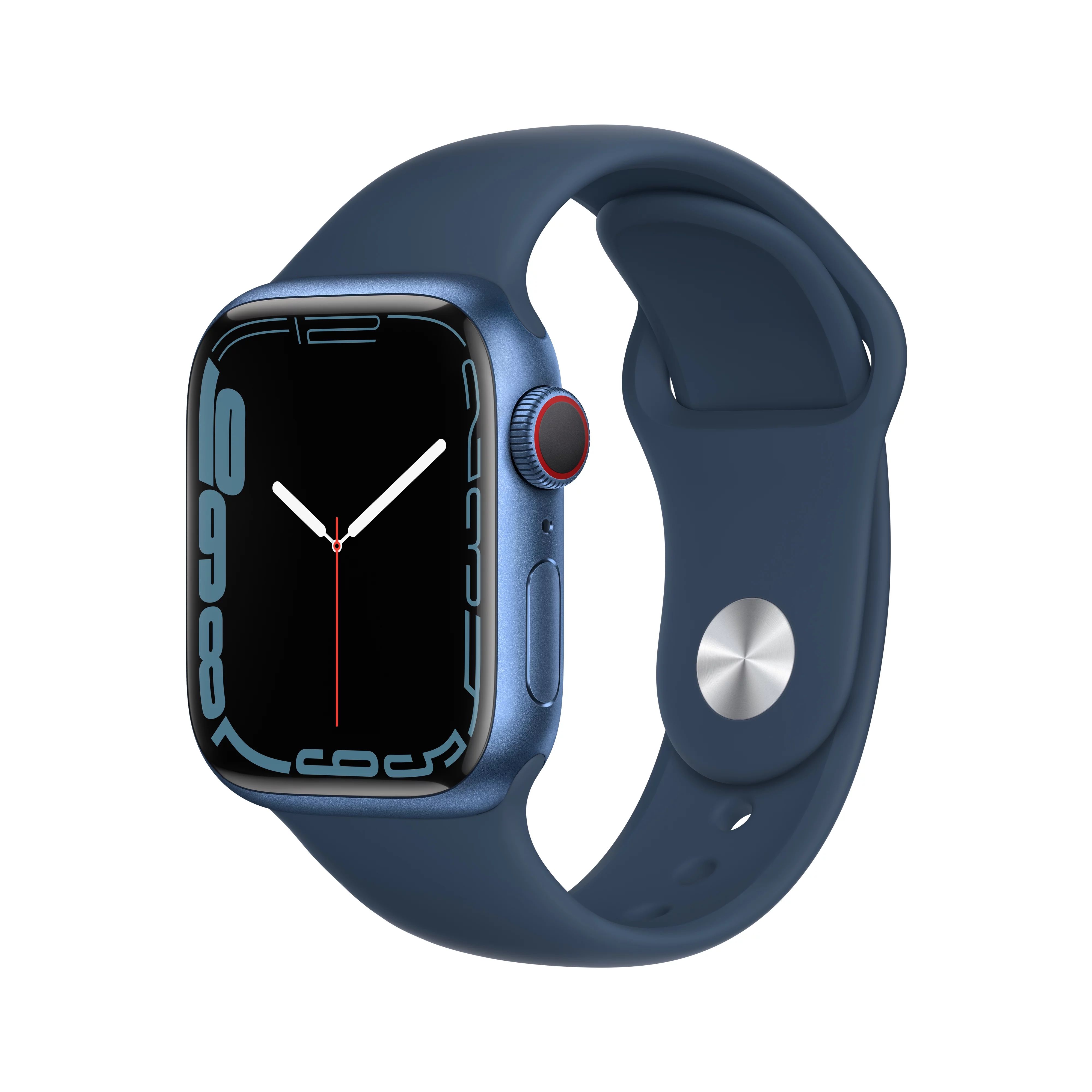 Apple Watch Series 7 GPS + Cellular, 41mm Blue Aluminum Case with Abyss Blue Sport Band - Regular | Walmart (US)