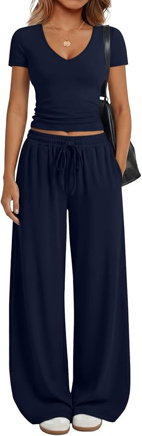 Trendy Queen 2 Piece Lounge Sets for Women Summer Outfits 2026 Fashion Two Piece Loungewear Sprin... | Amazon (US)