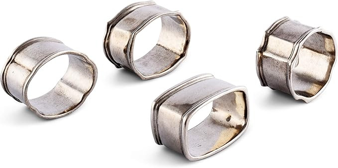 Vagabond House Pewter Classic Napkin Ring Set (Set of 4) 1.25 inch Wide x 2 inch Long | Amazon (US)