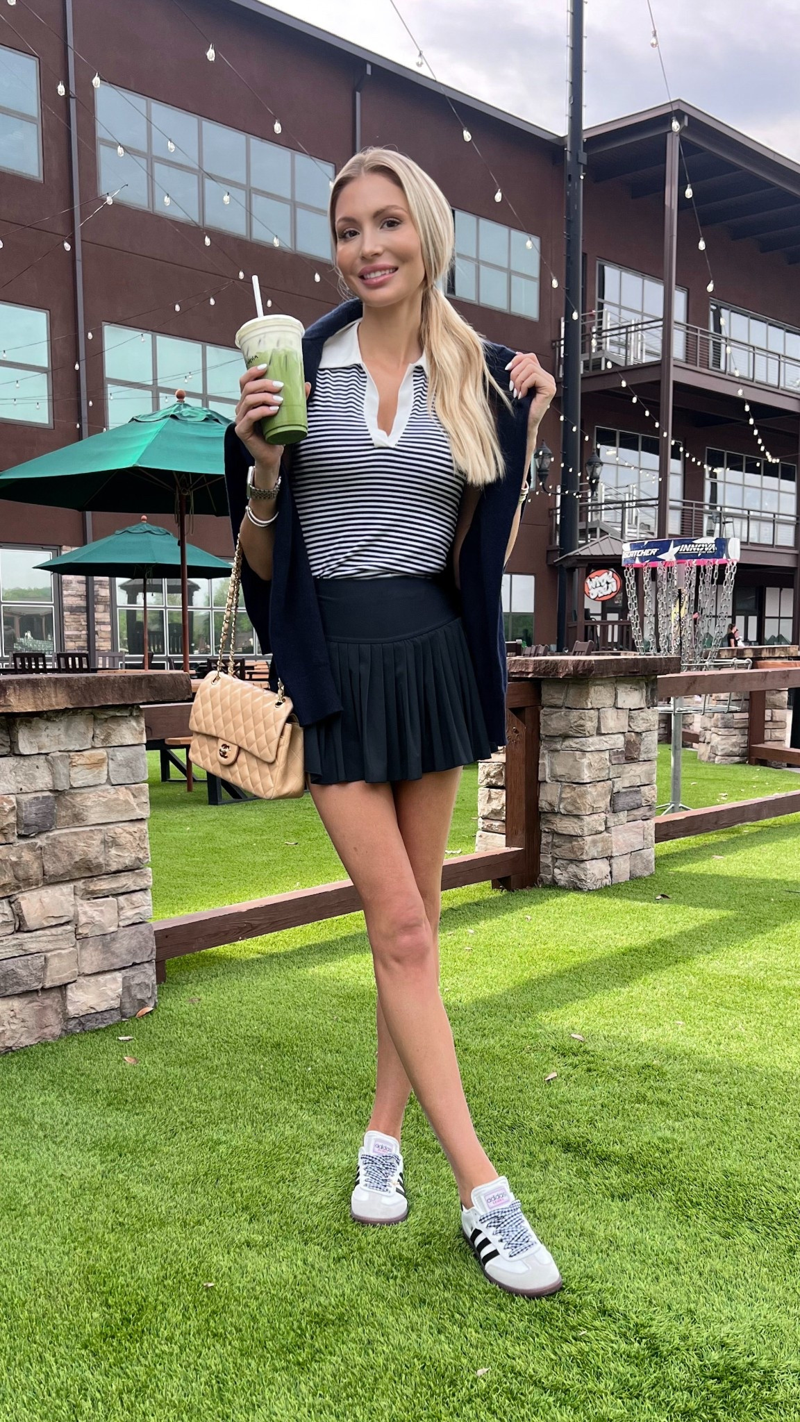 Casual sneaker outfit tennis skirt collared shirt 

#LTKFindsUnder100 #LTKFindsUnder50