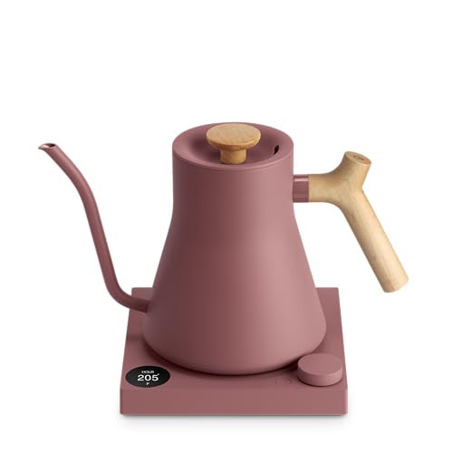 Fellow Stagg EKG Pro Electric Gooseneck Kettle - Pour-Over Coffee and Tea Pot, Stainless Steel, Quick Heating, Desert Rose with Maple Wood Handle, 0.9 Liter | Amazon (US)