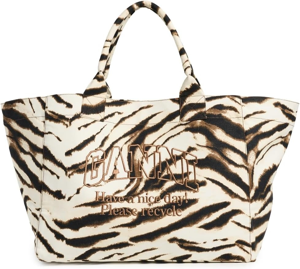 Ganni Women's XXL Zebra Shopper Tote | Amazon (US)