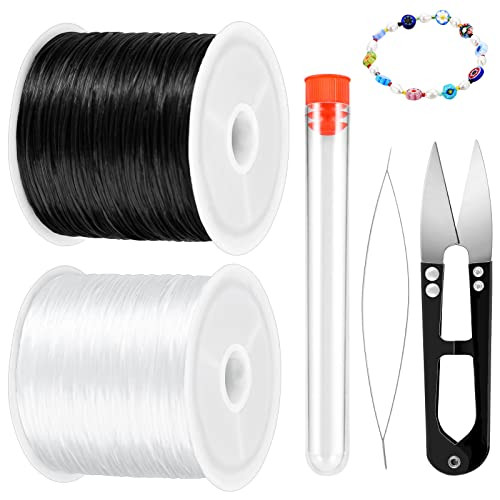 0.5mm Elastic Bracelet String, 2Rolls 397 FT Stretchy String Crystal String Bead Cord for Bracelets and Jewelry Making | Amazon (US)