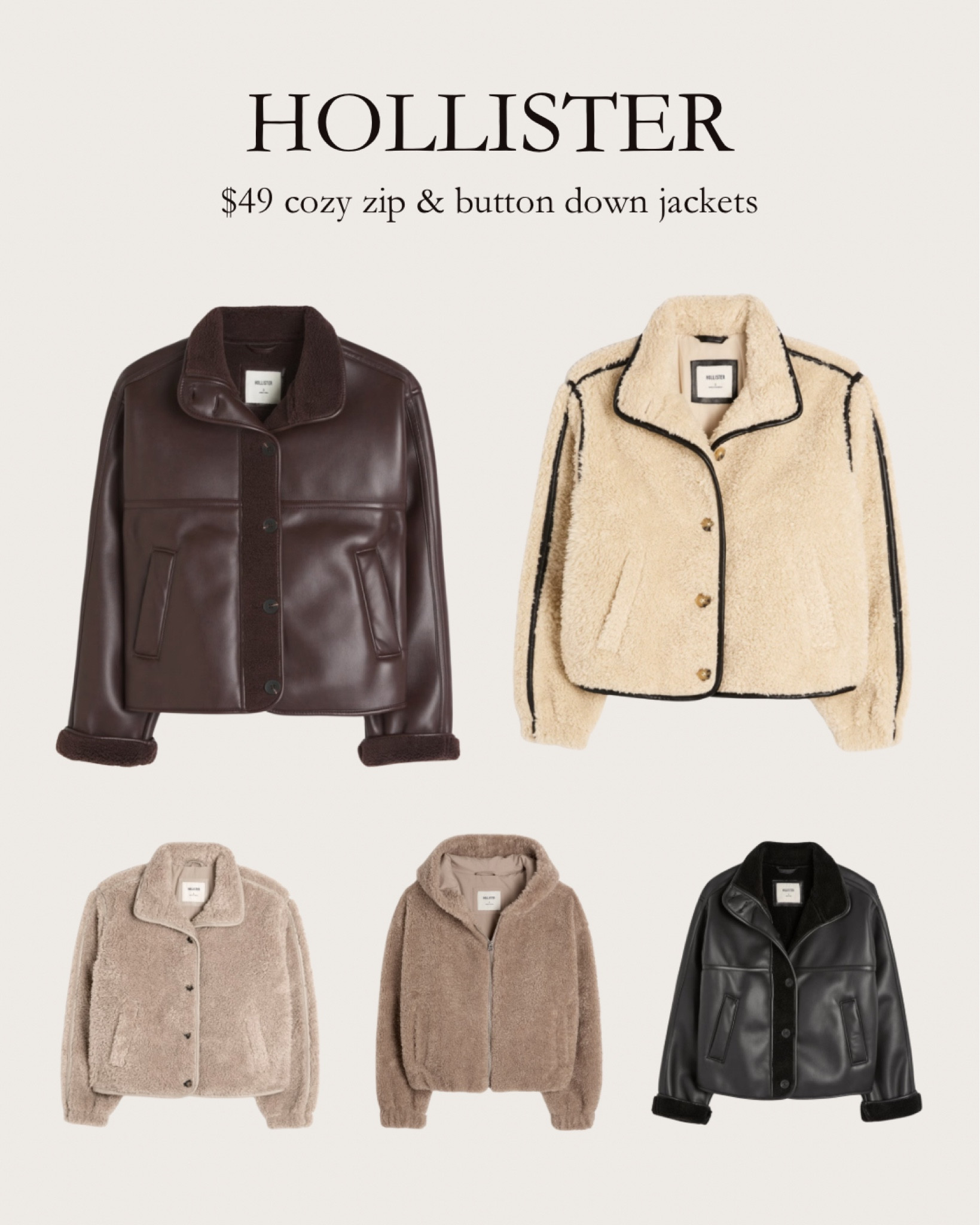 SALE!!! 🚨 cozy & chic Hollister zip and button jackets under $50! 

#LTKU #LTKSeasonal #LTKFindsUnder50