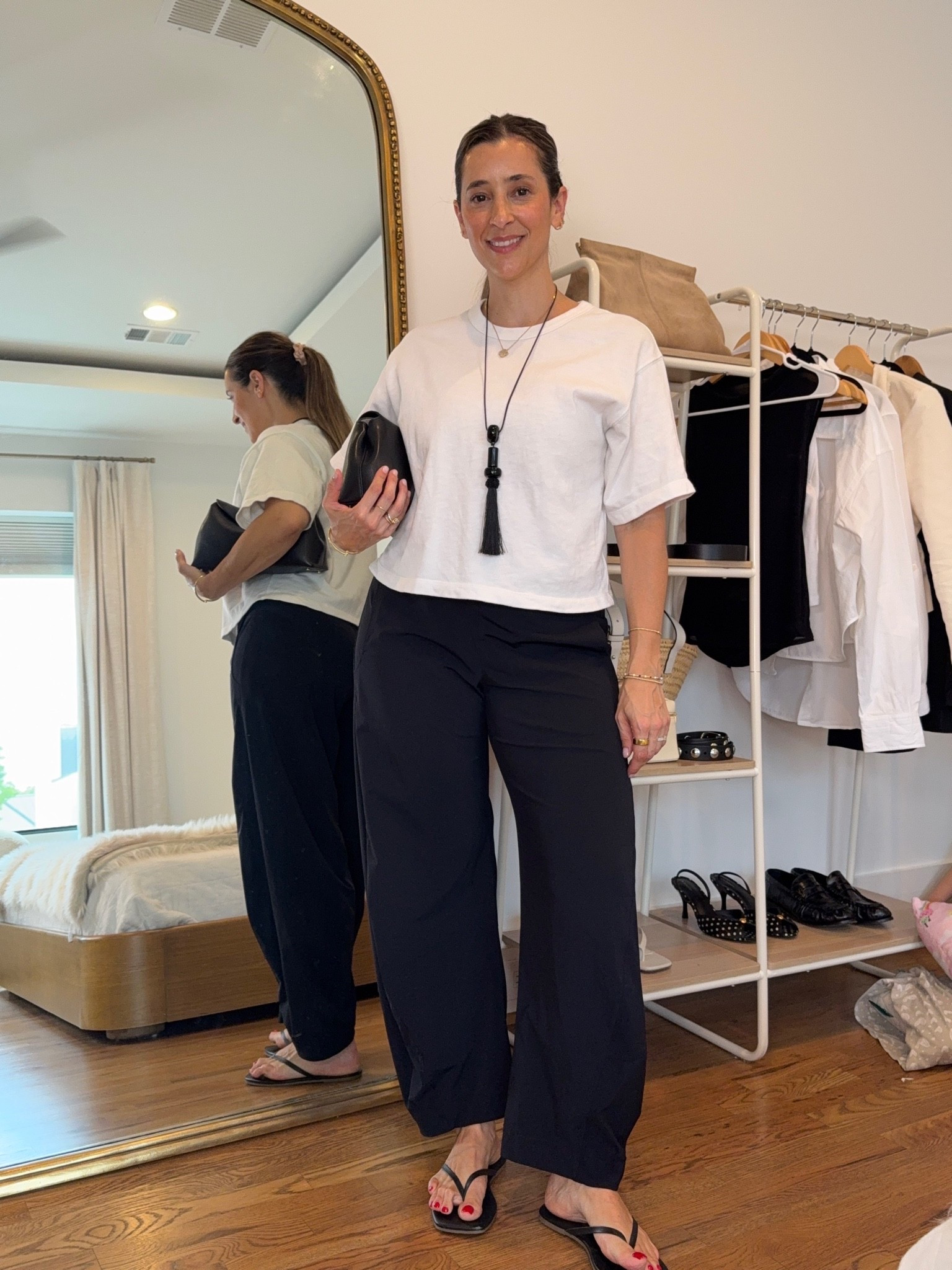 Casual weekend mom outfit for running errands. Wearing medium (regular length) on the pants

#LTKootd #LTKmomlife #LTKgrwm
