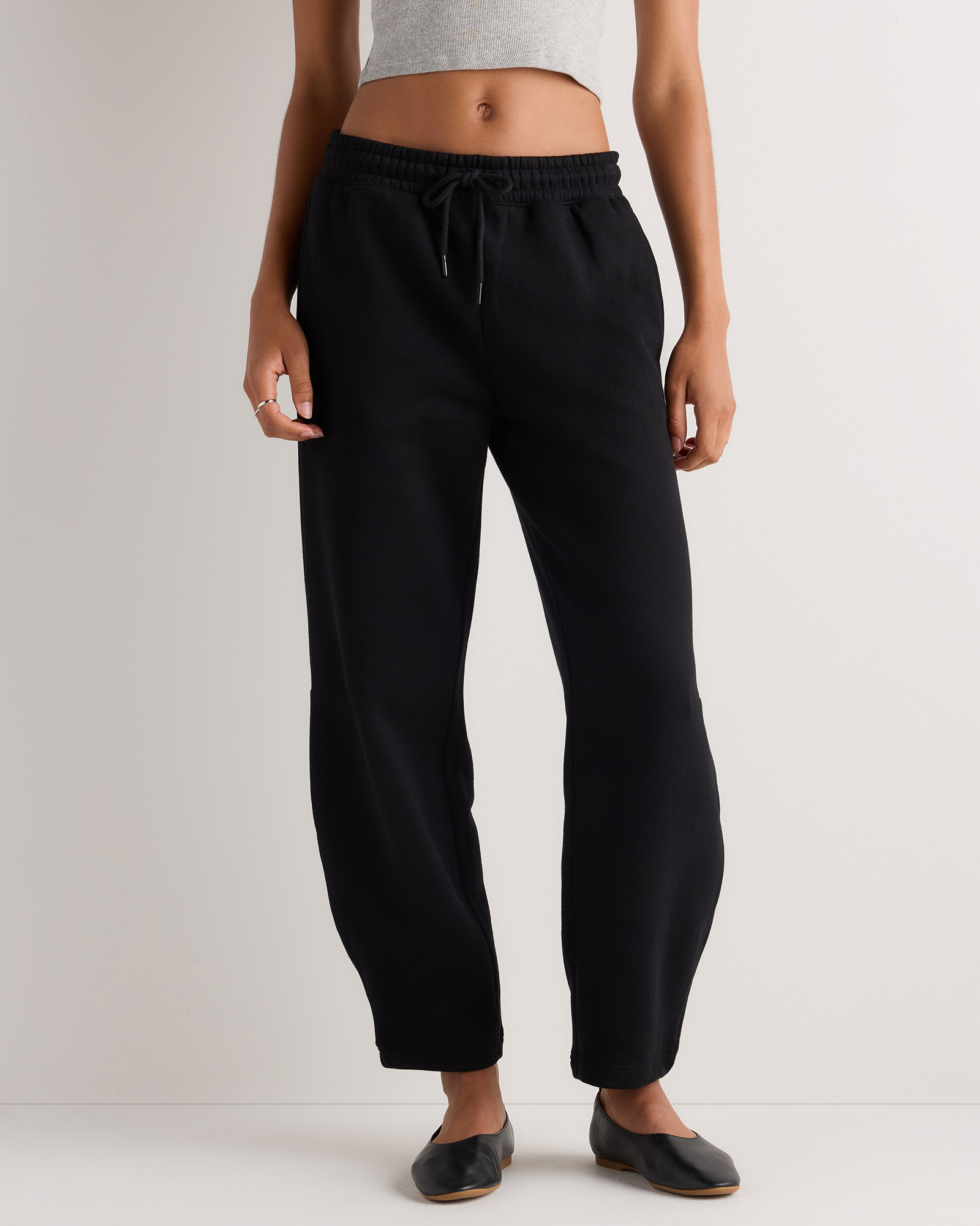 Quince | Women's Everyday Fleece Barrel Sweatpants in Washed Deep Navy, Size XS, Organic Cotton | Quince