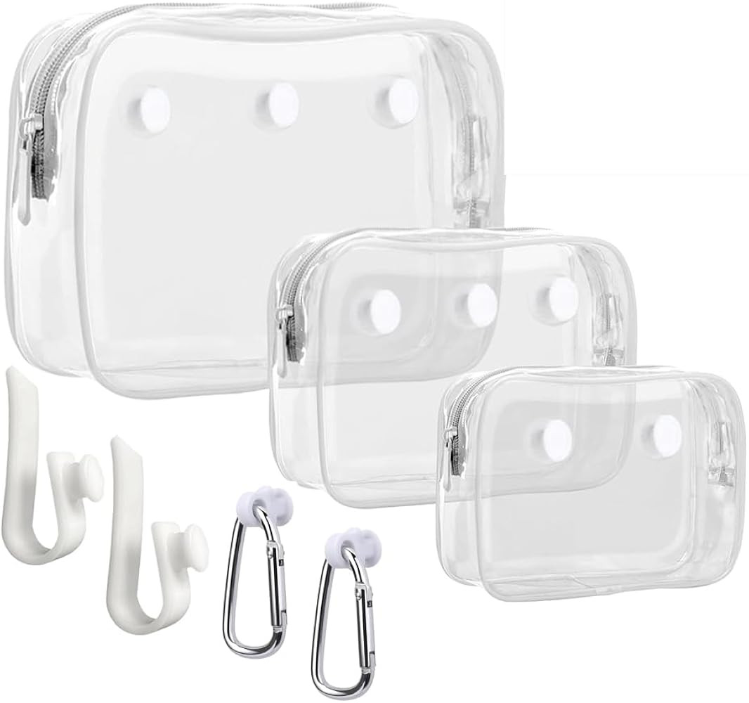 3 Packs Clear Bogg Beach Tote Bag with 2 Pack Insert Hooks Accessories for Bogg Bags Travel Makeu... | Amazon (US)