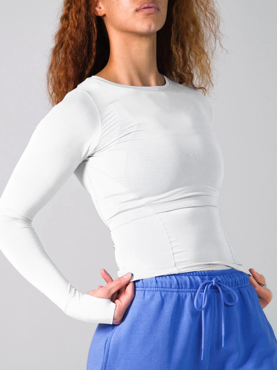 Halo Long Sleeve Hip Tee - Baked Blue | Buffbunny Collection