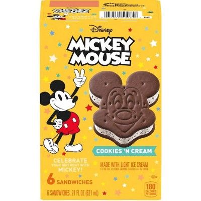 Disney Mickey Mouse Ice Cream Sandwiches - 6ct | Target