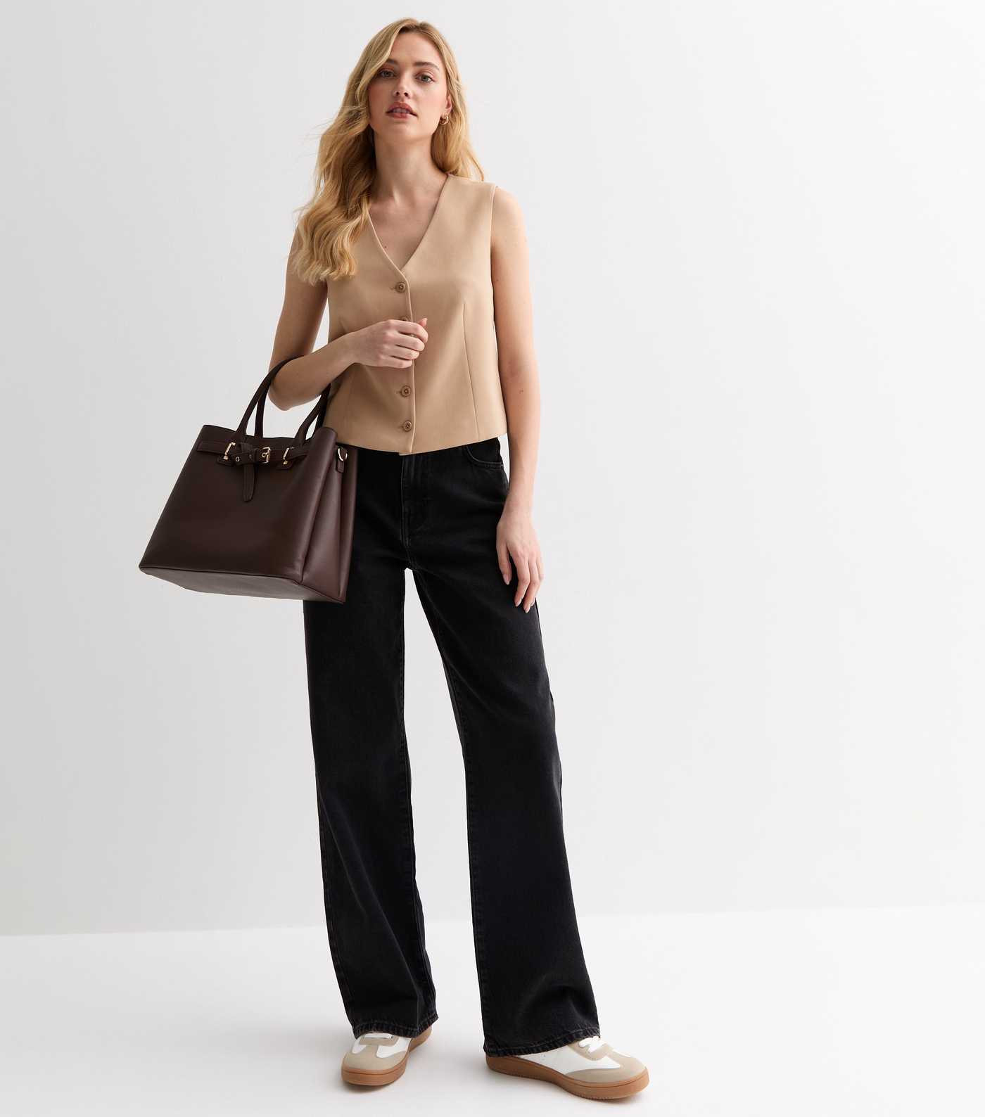 Stone Button Front Waistcoat | New Look | New Look (UK)