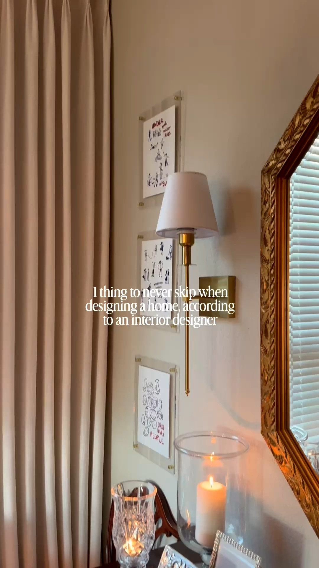 2 MUST-DOS when it comes to curtains 🤍
Save this post—you’ll thank me later.
1. Hang them HIGH.
Take your curtain rod as close to the ceiling as possible (or just below the crown molding). It draws the eye upward and makes the room feel taller, more elegant, and thoughtfully designed.
2. Hang them WIDE.
Your curtains shouldn’t just cover the window—they should frame it. Extend your rod beyond the window on both sides so your panels can sit outside the glass when open. This makes the window feel larger and lets in more beautiful natural light.
And please… don’t let your curtains stop halfway between the floor and the ceiling. 😅

For that effortless, collected, Nancy Meyers / 90s rom-com feeling, I’m all about soft, full panels that just kiss the floor. Follow for more!

#NancyMeyersStyle #NancyMeyersInteriors #90sRomCom #RomComAesthetic #SoftLife #SoftLifeAesthetic #InteriorDesigner #InteriorDesignTips #InteriorStyling #InteriorInspo #CurtainTips #WindowTreatments #ClassicInteriors #TimelessInteriors #CozyInteriors #CollectedHome #ElevatedInteriors #QuietLuxury #OldMoneyInteriors #DreamHome #HomeInspo #DesignDetails #HomeDecor #InteriorDesignReels