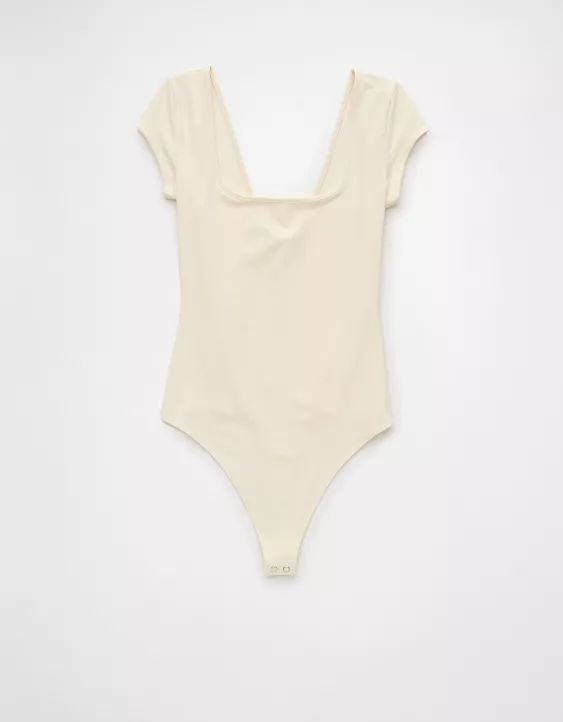AE Square Neck Short-Sleeve Bodysuit | American Eagle Outfitters (US & CA)