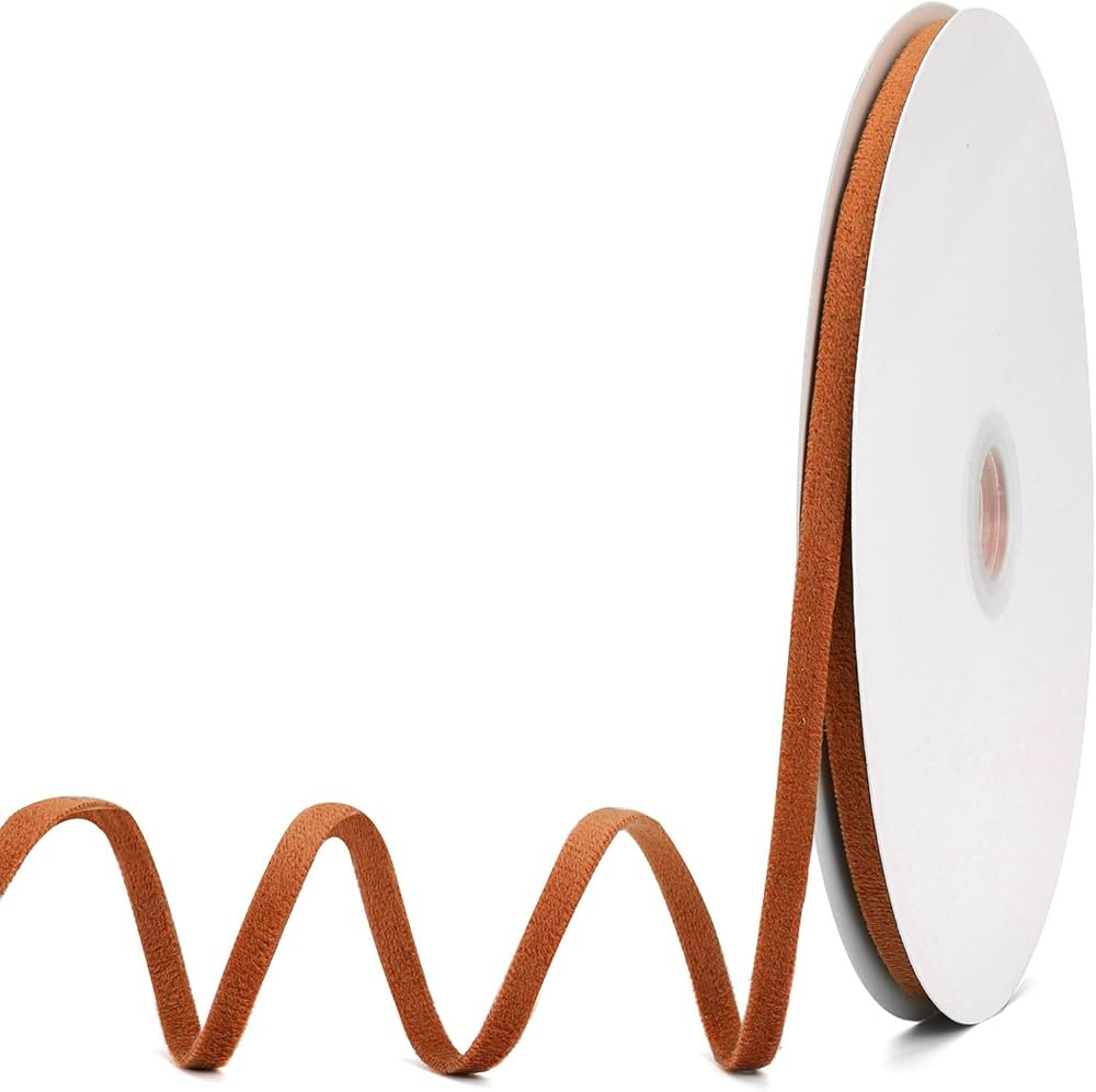 Terracotta Velvet Ribbon 1/4 Inch x 20Yd,Double Faced Premium Velvet Ribbon for Gift Wrapping Han... | Amazon (US)