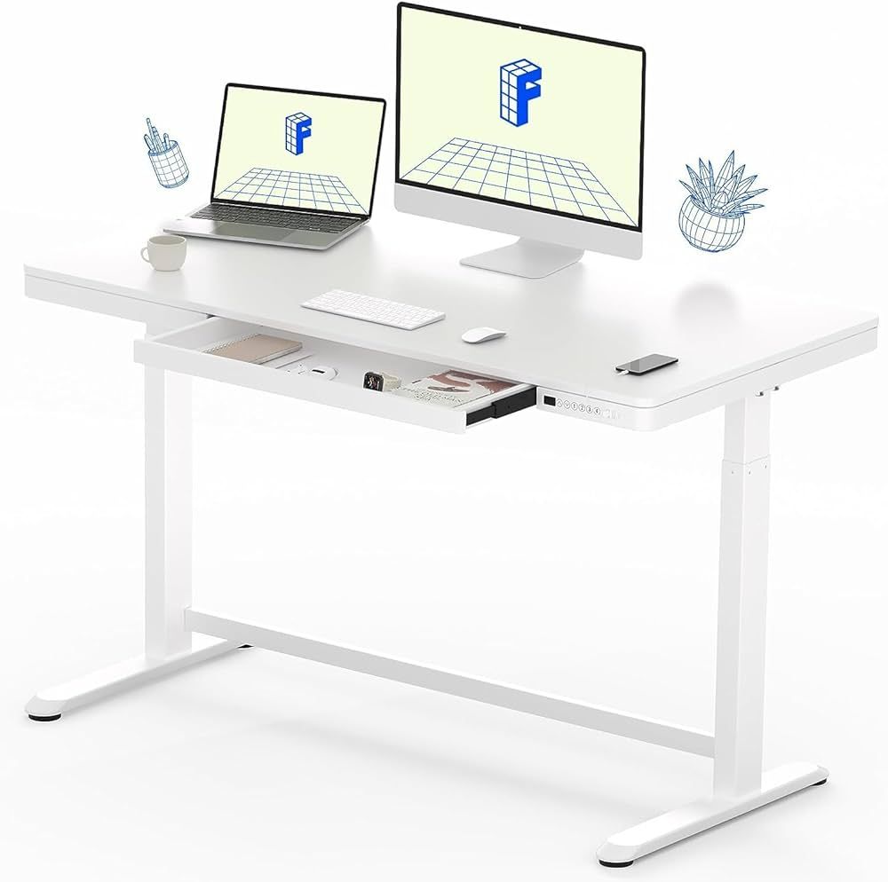 FLEXISPOT Comhar Electric Standing Desk with Drawers Charging USB A to C Port, Height Adjustable ... | Amazon (US)