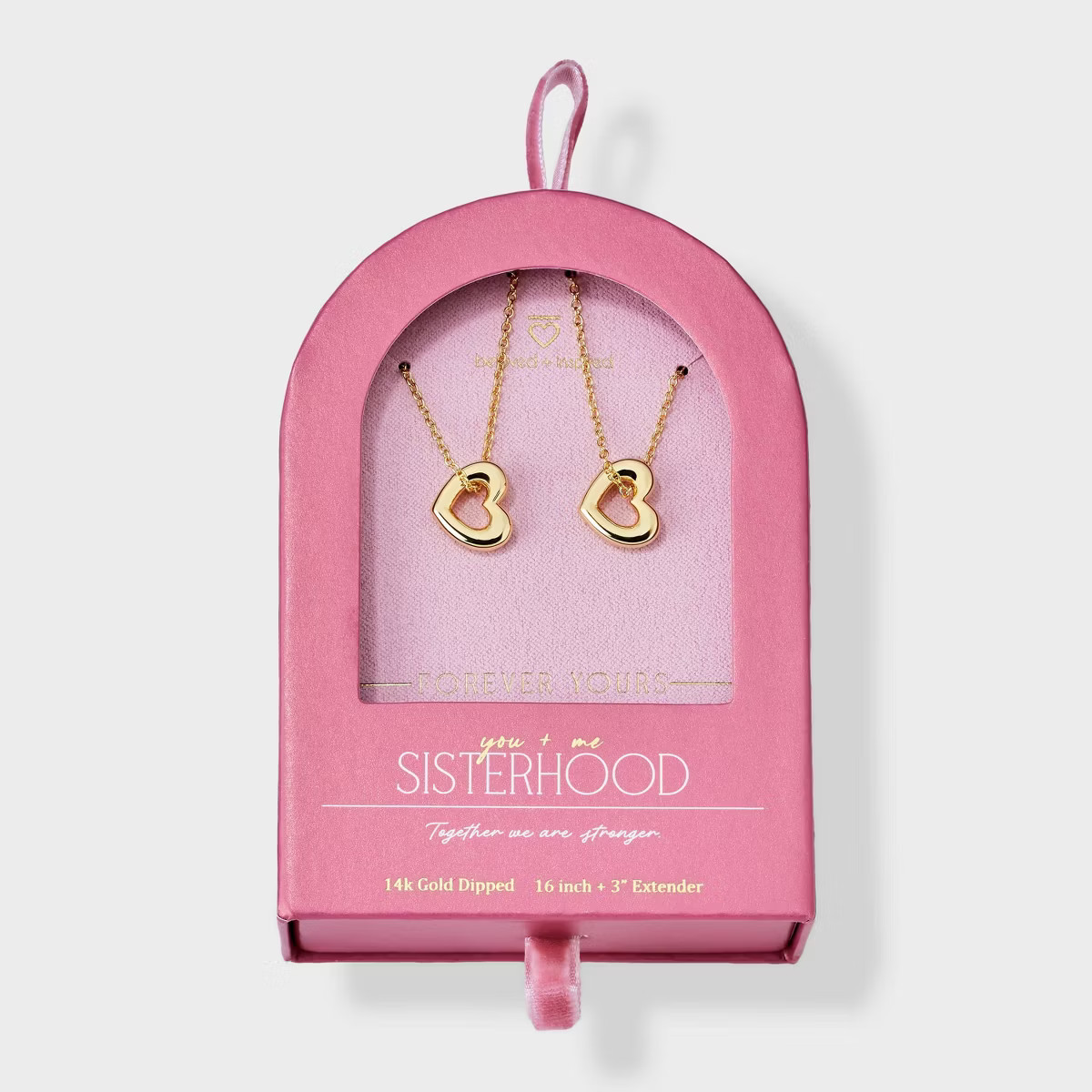 Beloved + Inspired 14K Gold Dipped Pendant Necklace Set 2pc - Gold | Target