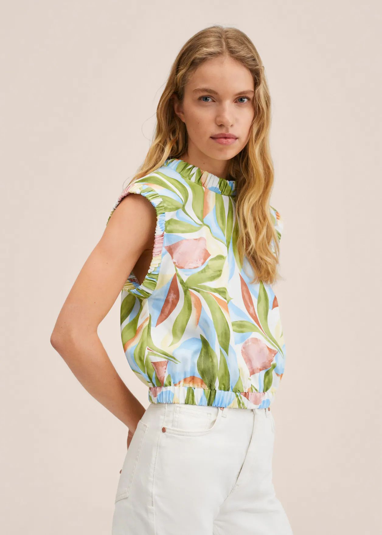 Gathered details blouse | MANGO (US)