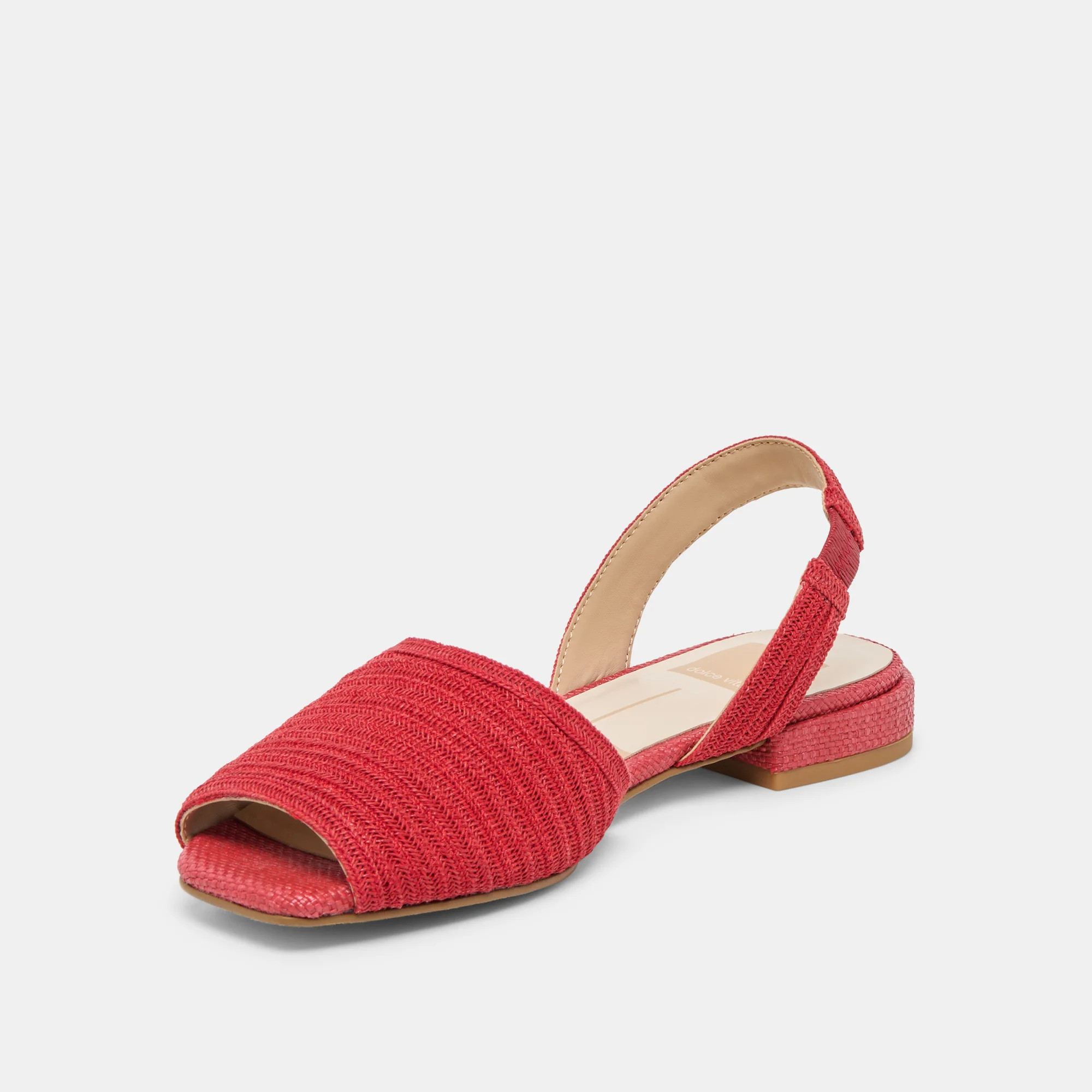 MARZY Red Raffia Slingback Peep-Toe Sandals | Dolce Vita | DolceVita.com
