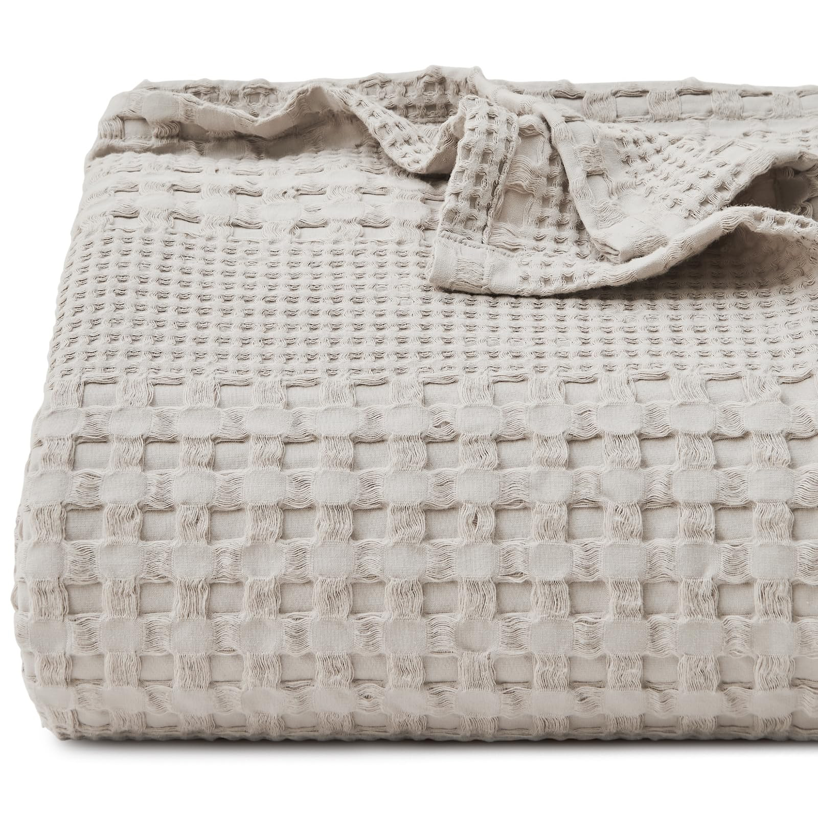 Ivellow 100% Cotton Waffle Weave Blanket King Size for Bed, Lightweight Breathable Soft Woven Bla... | Amazon (US)