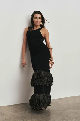 Agave Knit Raffia Midi Skirt | aje. (US, UK, Europe, ROW)