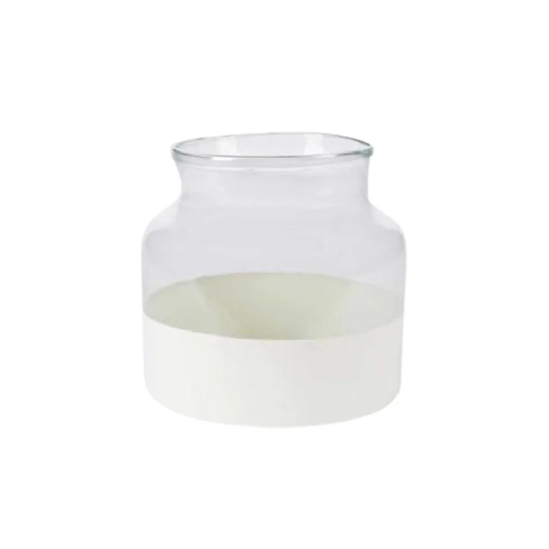 White Colorblock Flower Vase | Pink Antlers