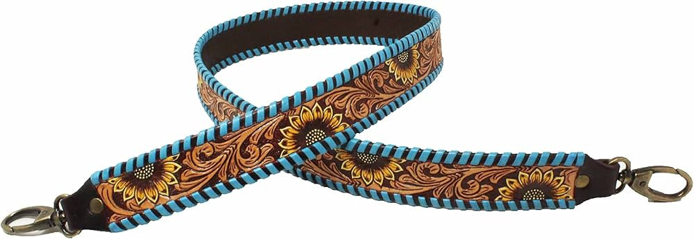 CHALLENGER Western Sunflower Tooled Leather Laced Replacement Shoulder Strap 115FK11 | Amazon (US)