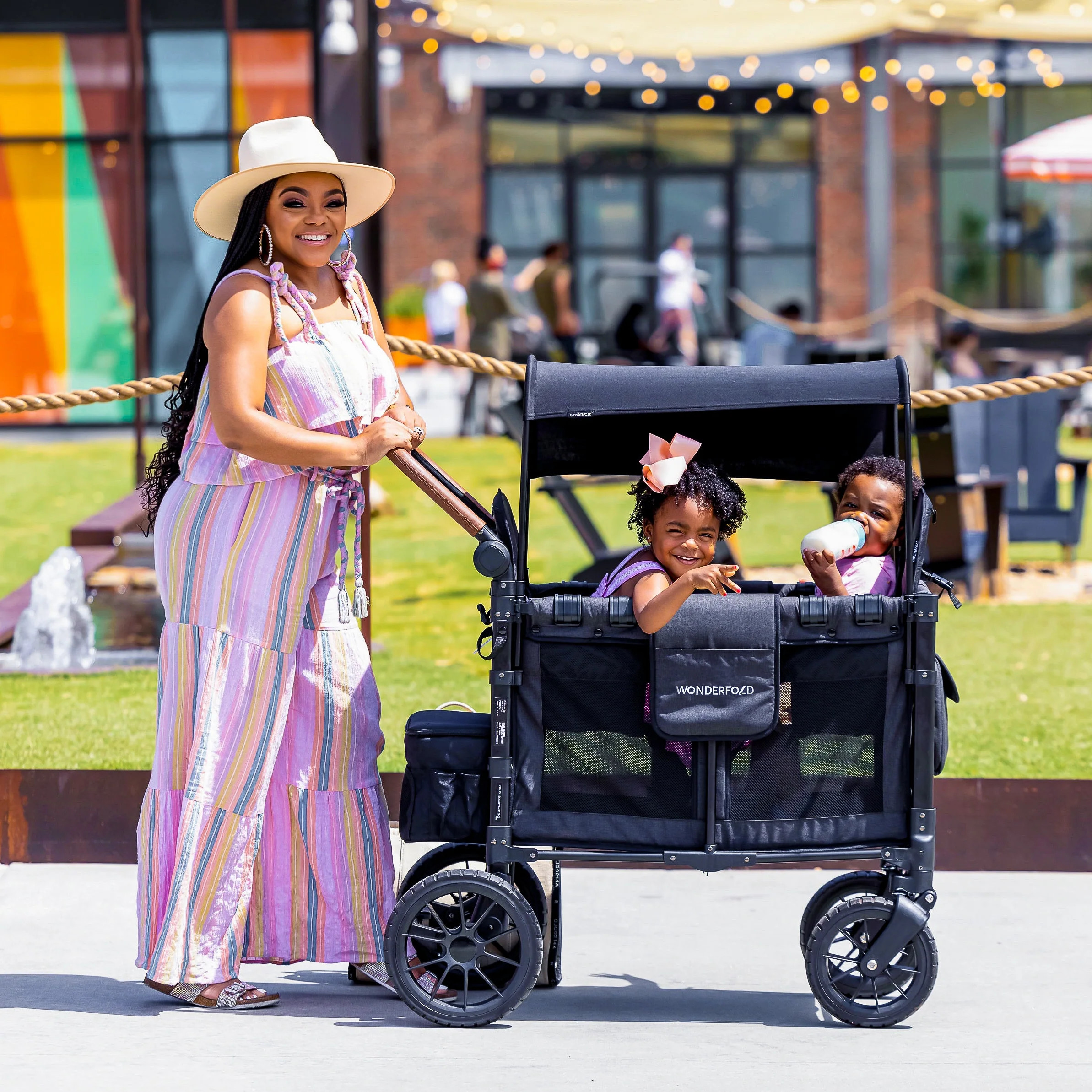 W2 Luxe Double Stroller Wagon (2 Seater) | WonderFold | WonderFold Wagon