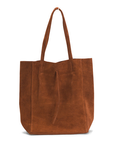 Made In Italy Suede Unlined Shopper Bag | Handbags | Marshalls | Marshalls