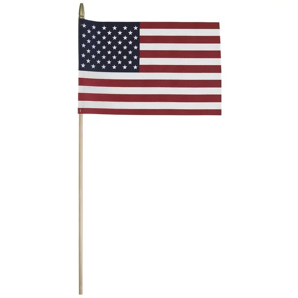 Polycotton American Stick Flag on Wood Dowel by Betsy Flags, 8" x 12" - Walmart.com | Walmart (US)
