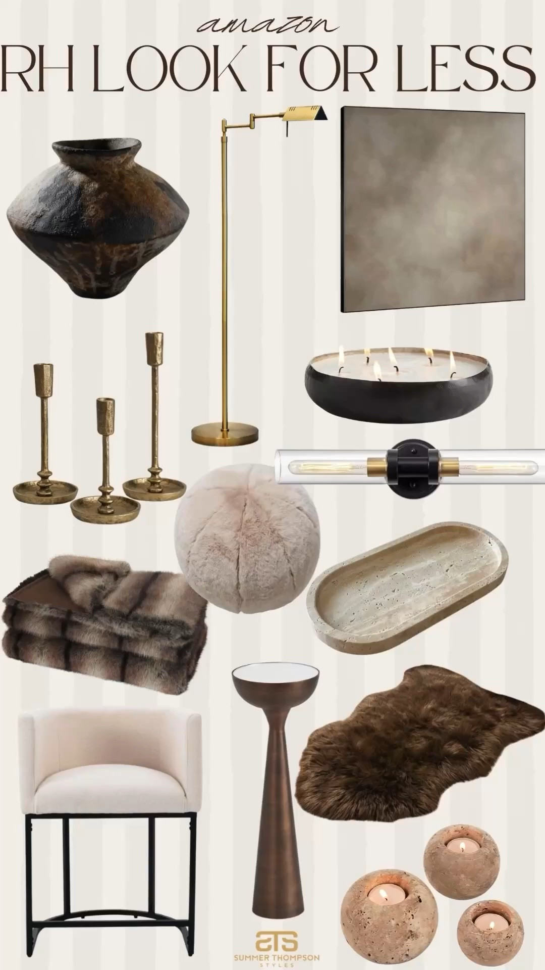 Loving these look for less home finds! 

Amazon. Decorative vase. Faux fur. Accent rug. Throw blanket. Accent table. Travertine tray. Floor lamp. Wall art. Candle sticks. Modern home. Look for less  


#summerthompsonstyles


#LTKdayinmylife #LTKHome #LTKvlog