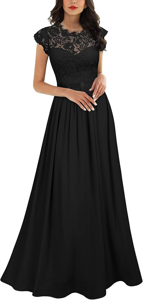 Miusol Women's Formal Floral Lace Evening Party Maxi Dress | Amazon (US)