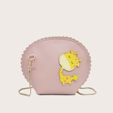 Toddler Girls Giraffe Patch Scallop Trim Crossbody Bag | SHEIN