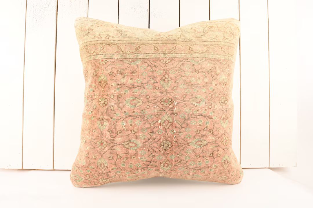 Vintage Kilim Pillow, Turkish Kilim Pillow, Home Decor, 20x20 Pillow Cover, Decorative Throw Pillow, | Etsy (US)