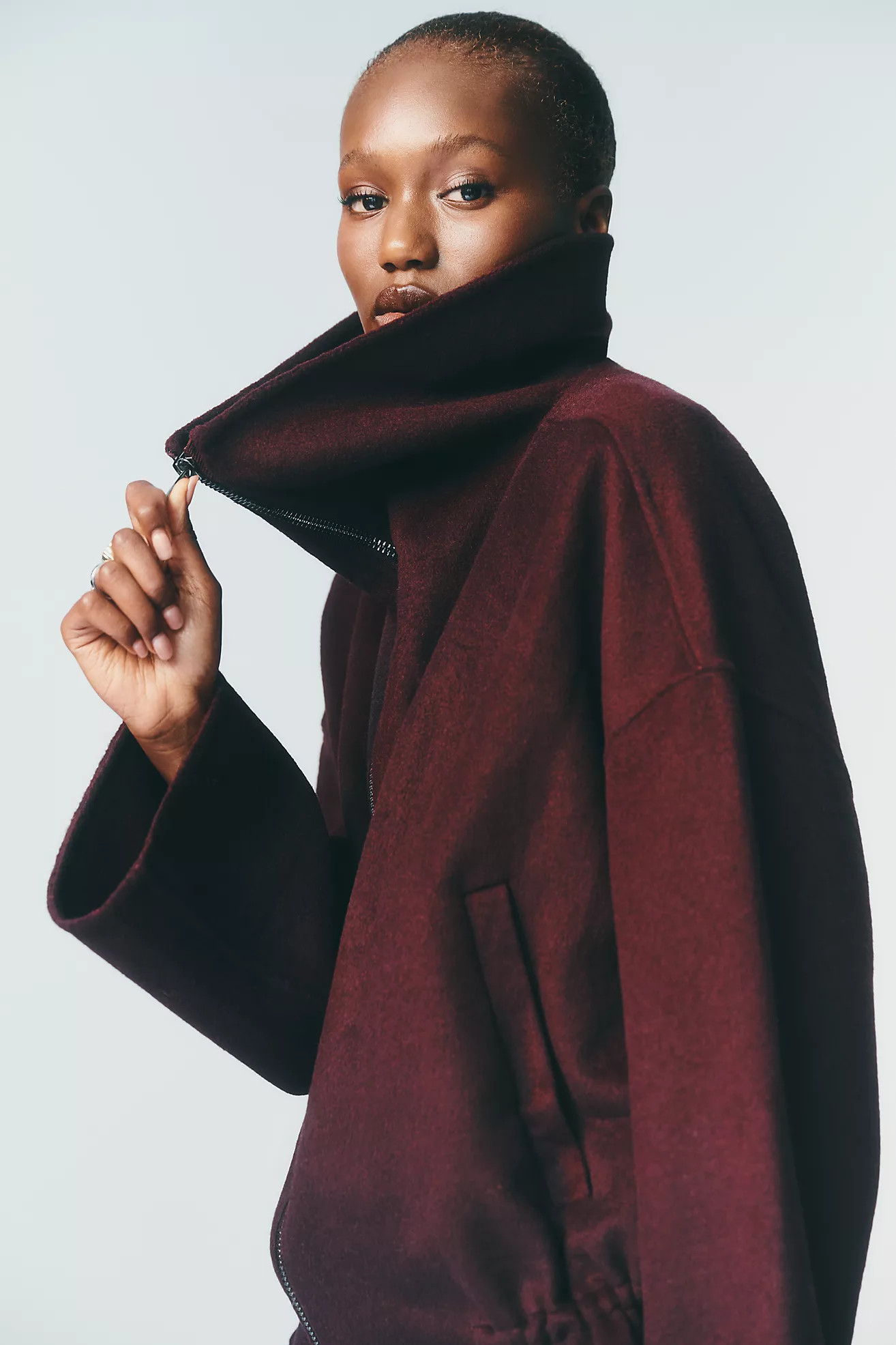 Peplum Funnel-Neck Jacket | Anthropologie (US)