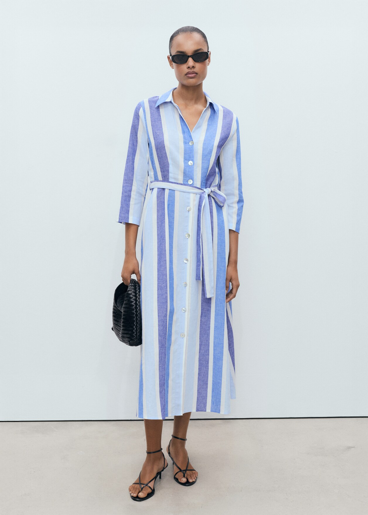 Belted striped shirt dress | Mango (US/MX/AU)