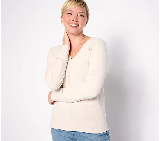 Barefoot Dreams CozyChic Ultra Lite V-Neck Raglan Pullover - QVC.com | QVC