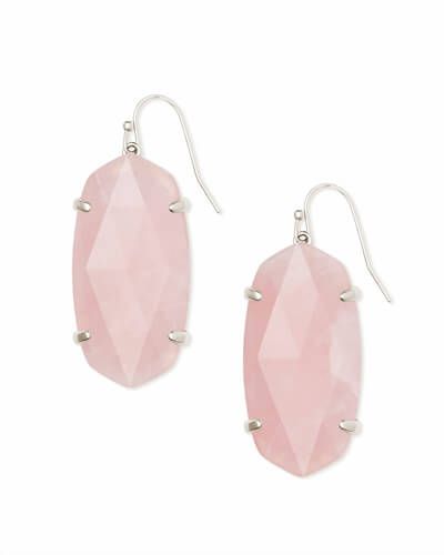 Esme Silver Drop Earrings In Rose Quartz | Kendra Scott
